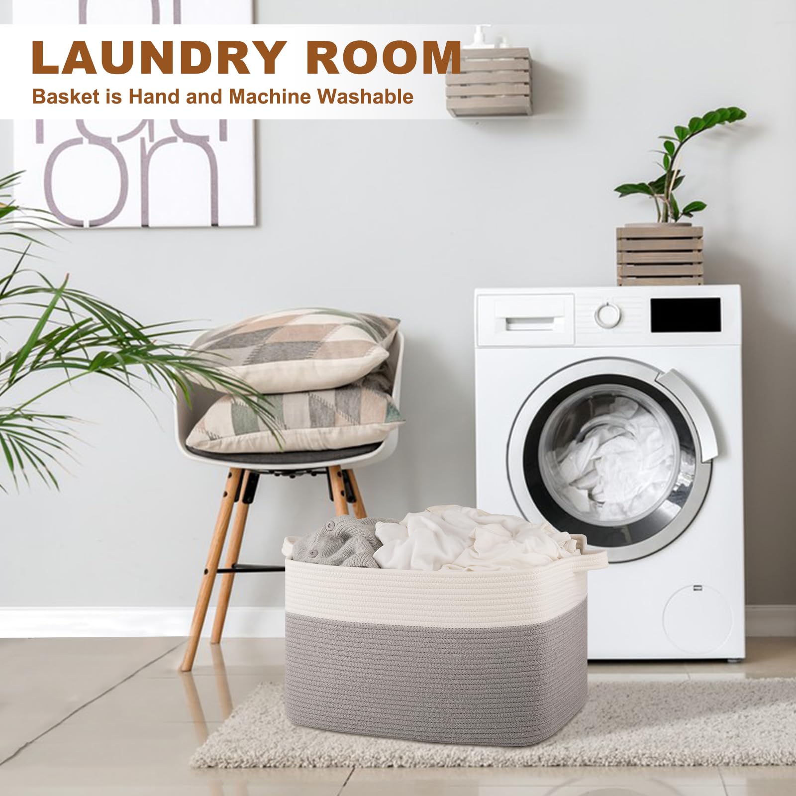 OIASKET blanket basket in living room blends style with function