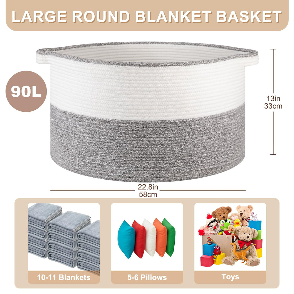 OIASKET large storage basket with two handles, perfect for transporting blankets and pillows.