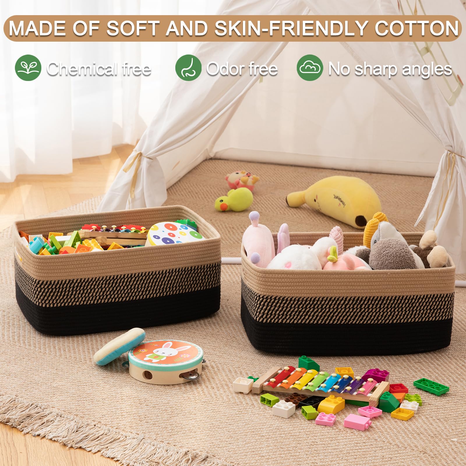 OIASKET clothes and baby items basket simplifies closet organization.