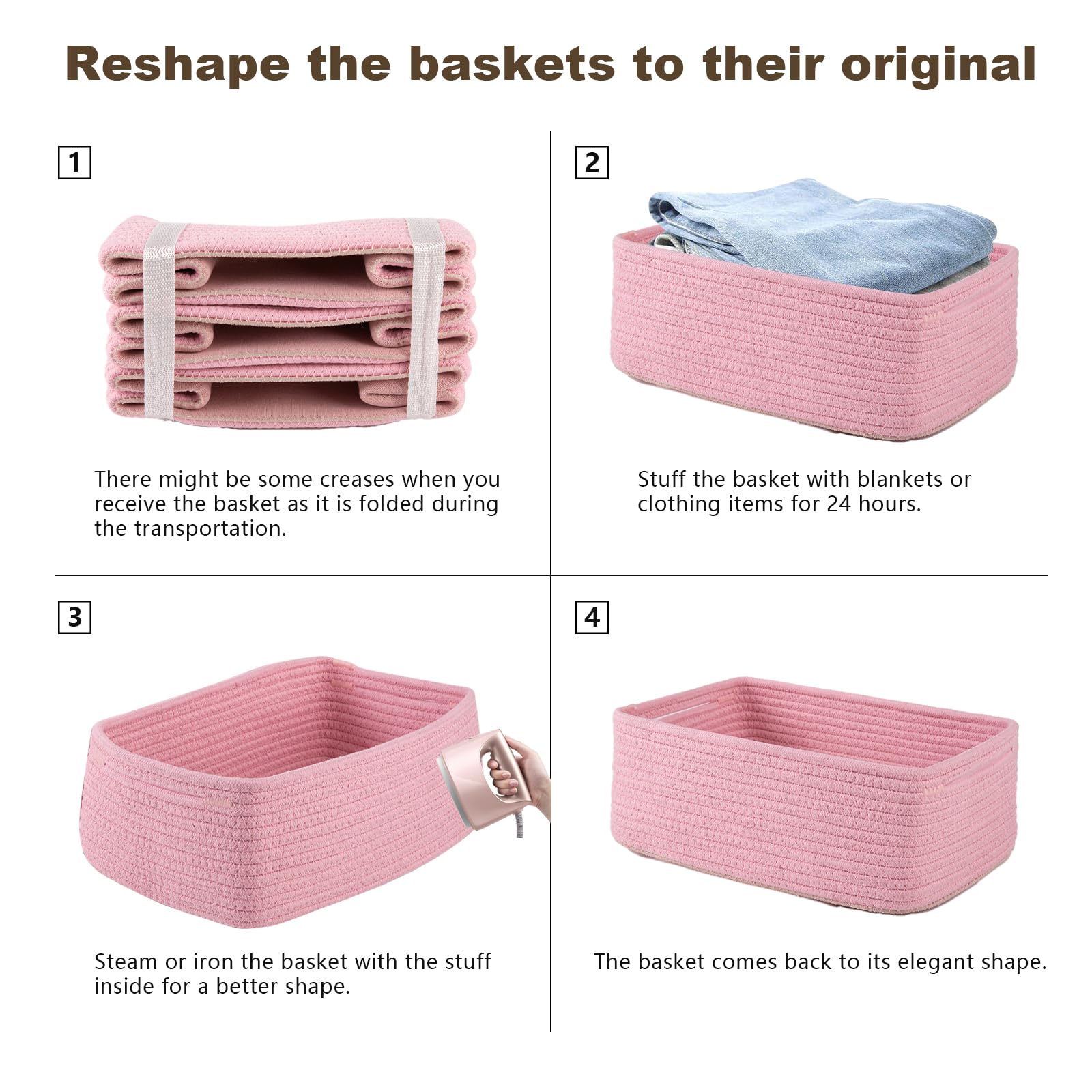 OIASKET three-pack baskets keep baby items organized within easy reach.