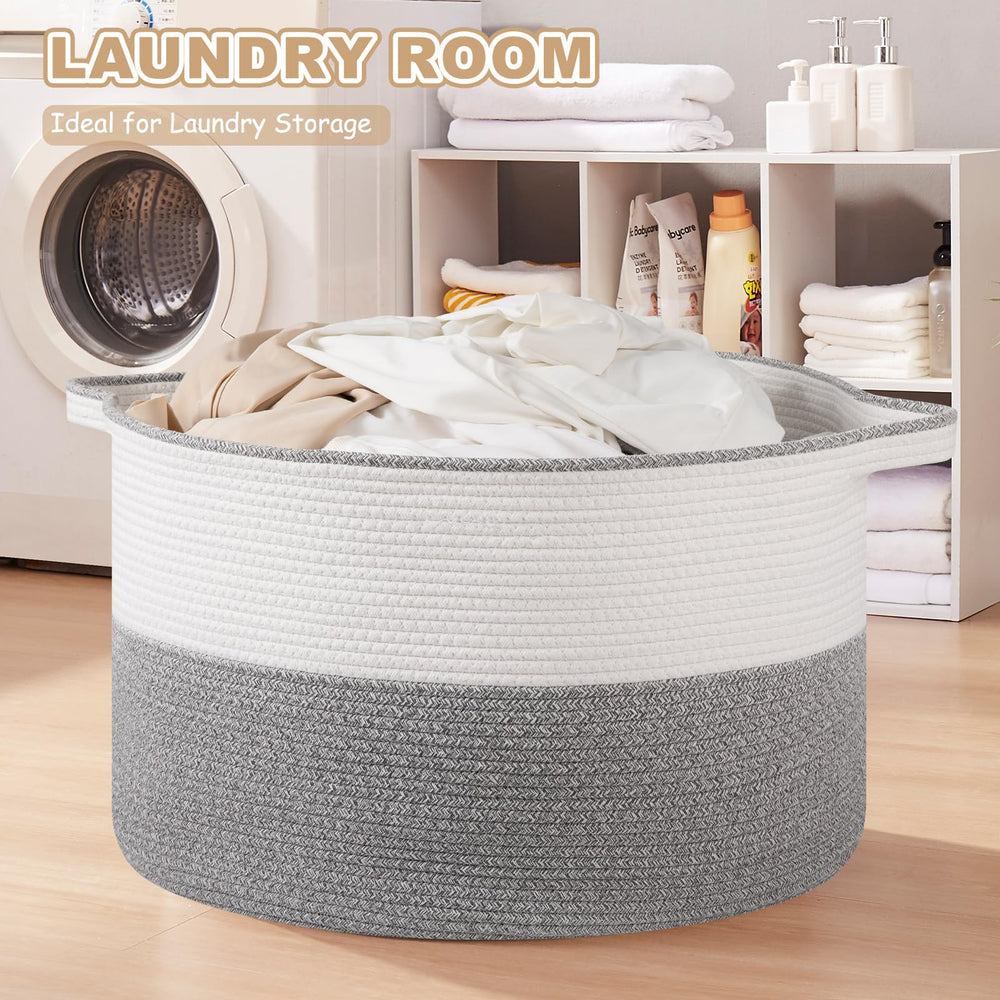 OIASKET durable cotton rope basket is soft yet sturdy for kids and pets.