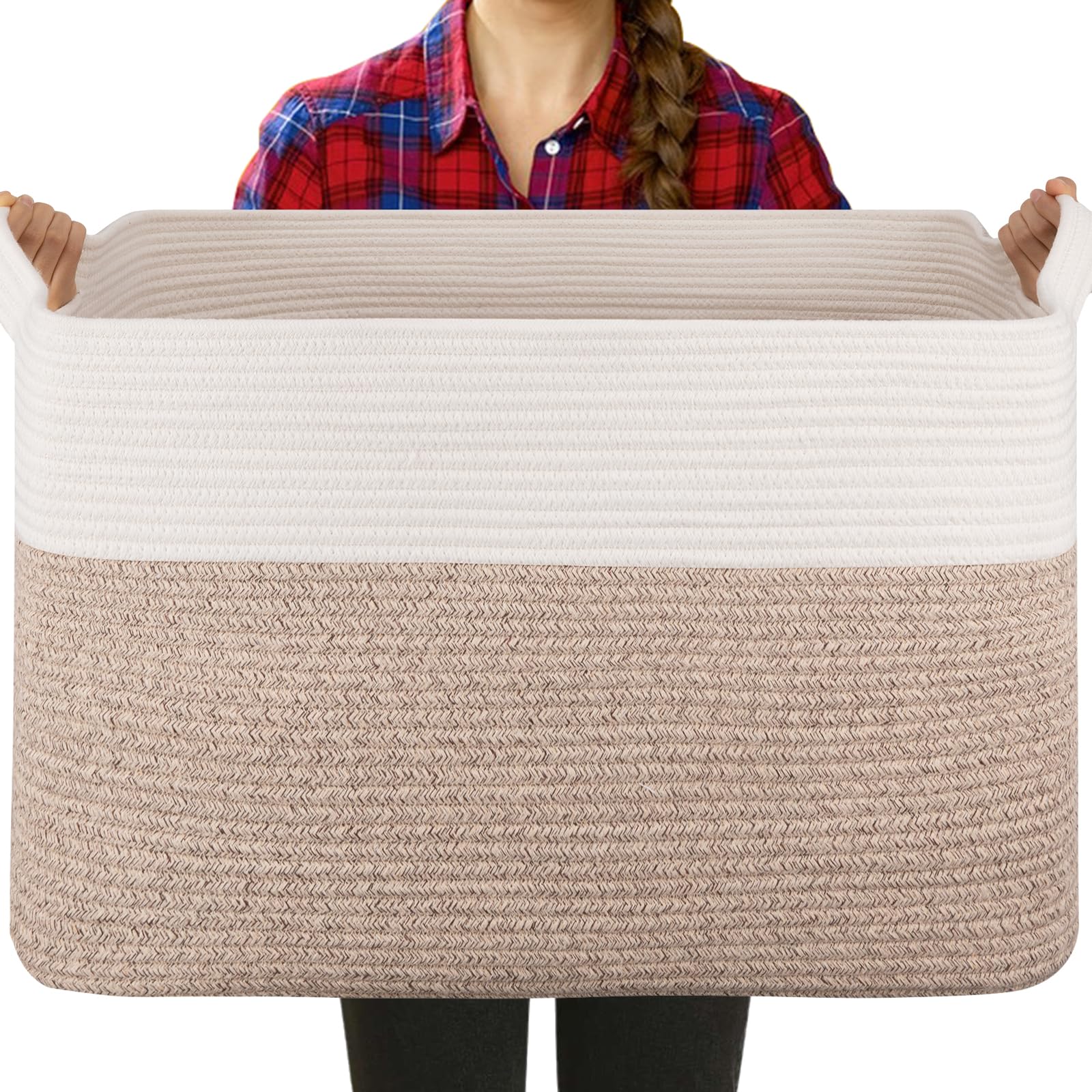 OIASKET extra-large laundry basket with 95L capacity keeps clothes organized and accessible in busy homes.