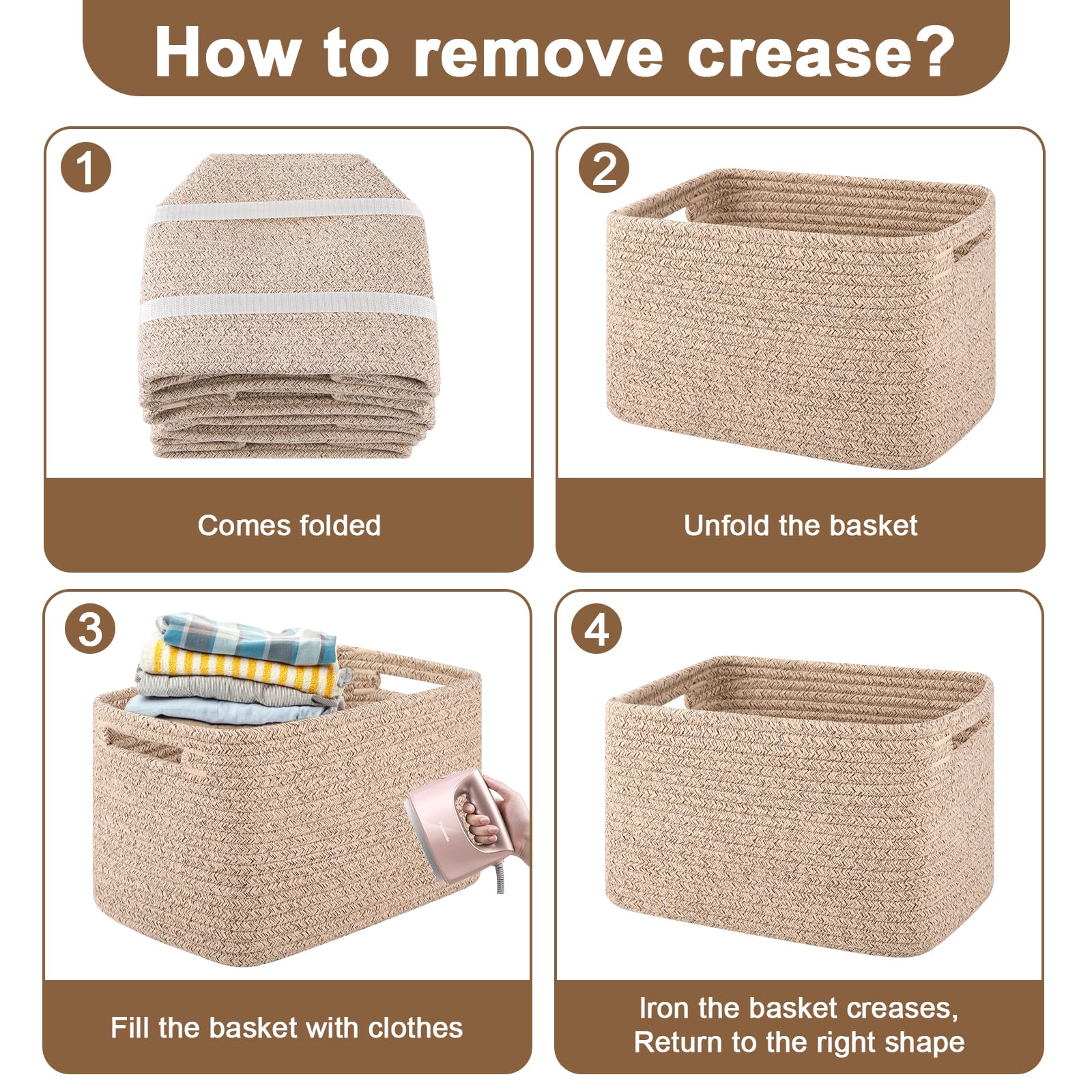 OIASKET foldable storage basket shown flat for easy storage