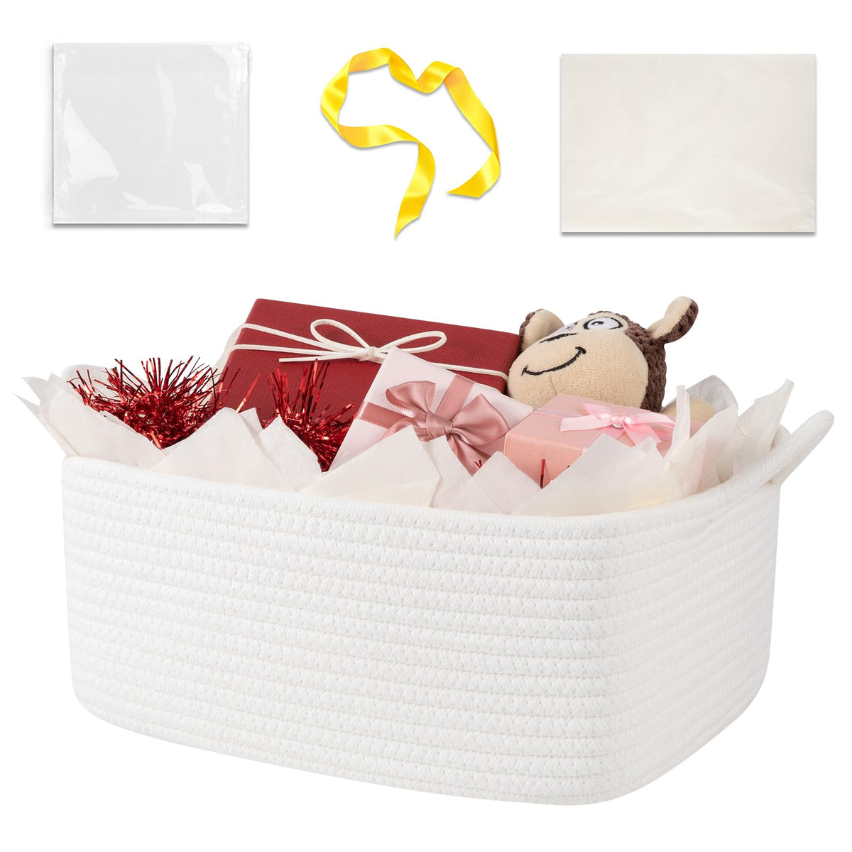 OIASKET gift basket empty with woven texture, ideal for a ready-to-gift presentation