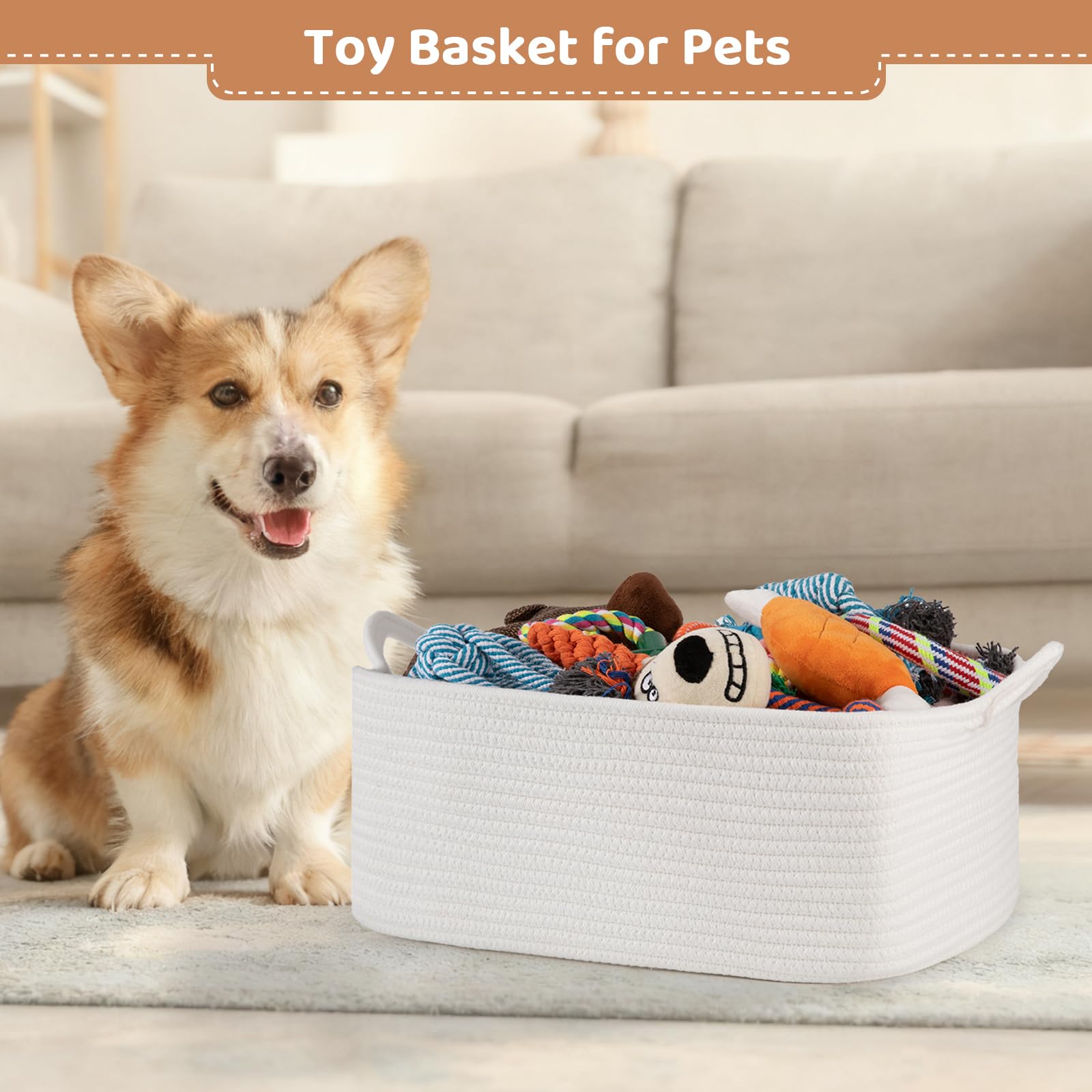 OIASKET nursery organizer basket for bedside or shelf storage.
