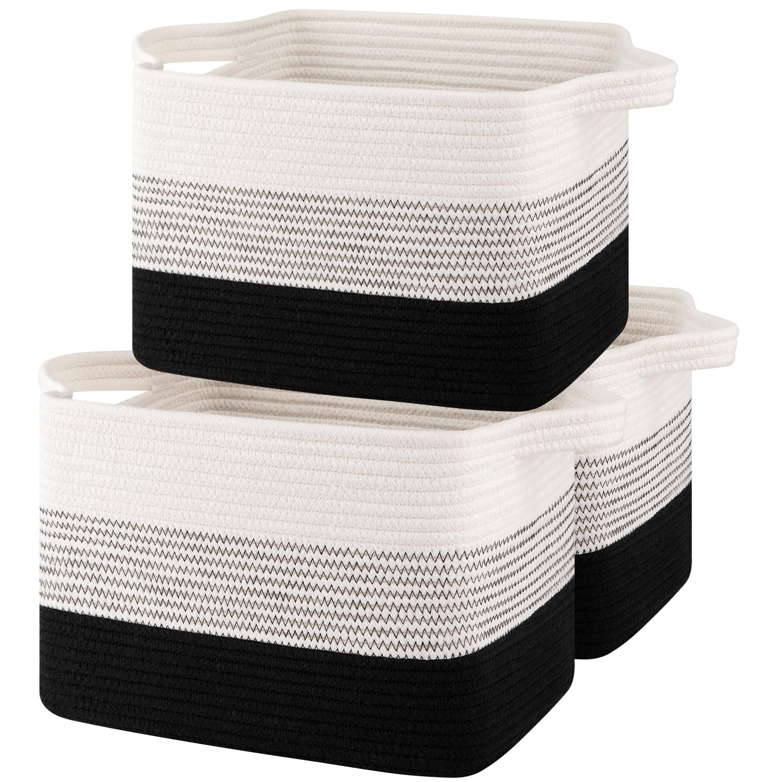 OIASKET gradient black storage baskets on a shelf organized and neat