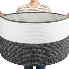 OIASKET large blanket basket with handles for easy transport and tidy living spaces