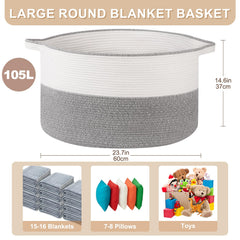 OIASKET large laundry basket organizer in gray is easy to carry.