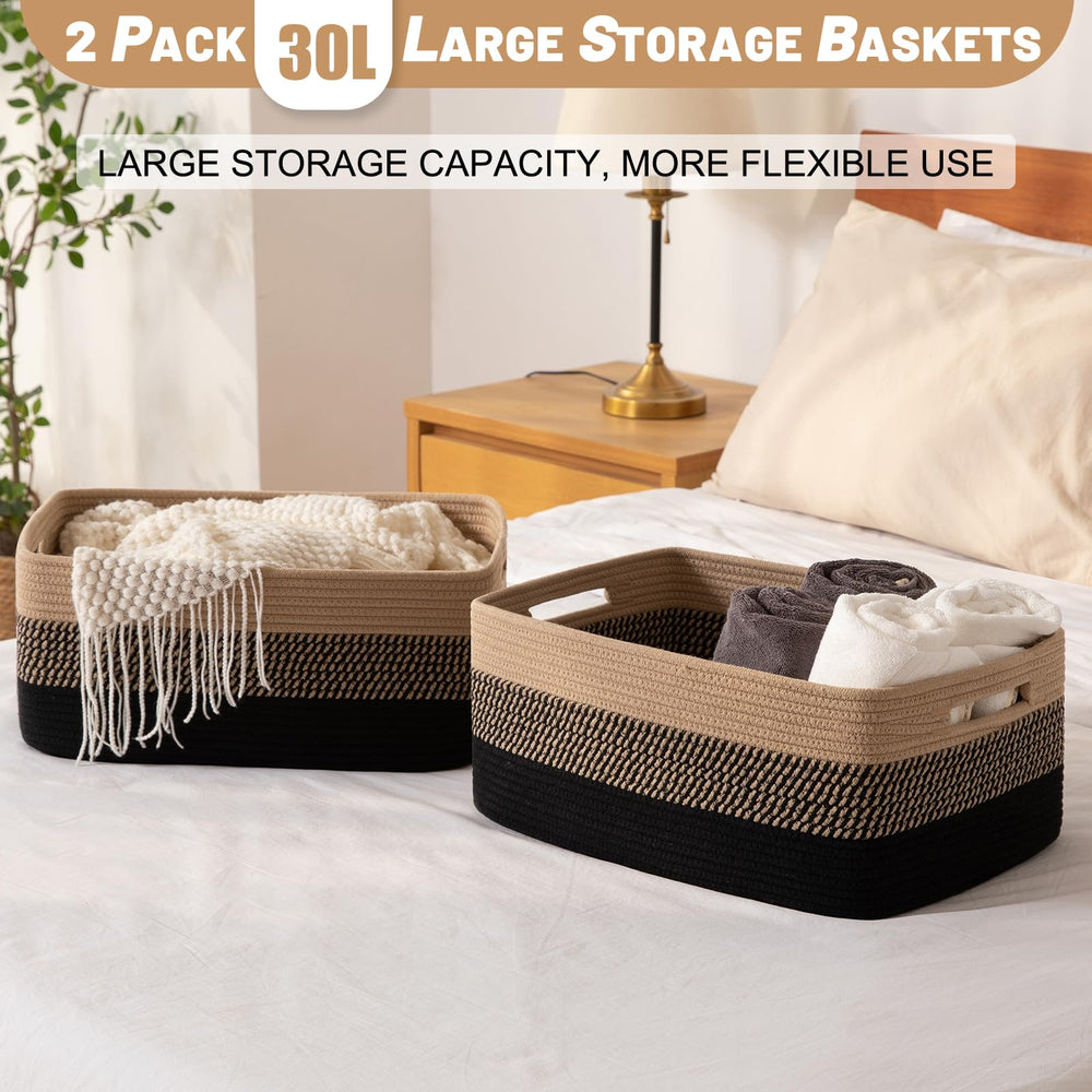 OIASKET minimalist design basket complements living room and bedroom decor.