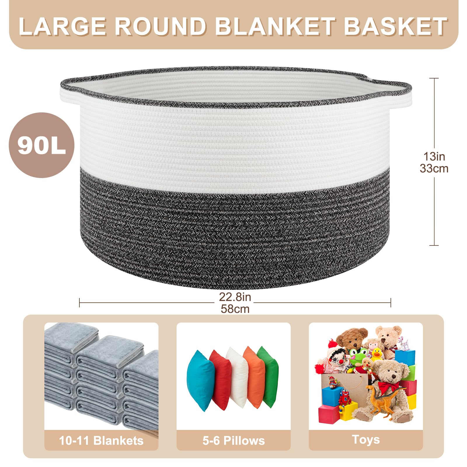 OIASKET multi-purpose storage basket ideal for bedrooms, living rooms and nurseries