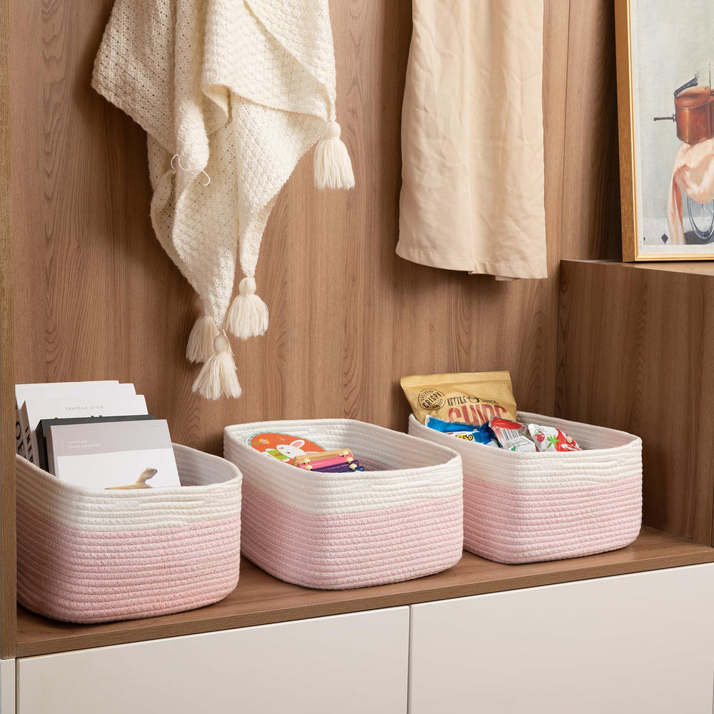 OIASKET storage basket for cosmetics storage keeps vanity items organized and accessible.