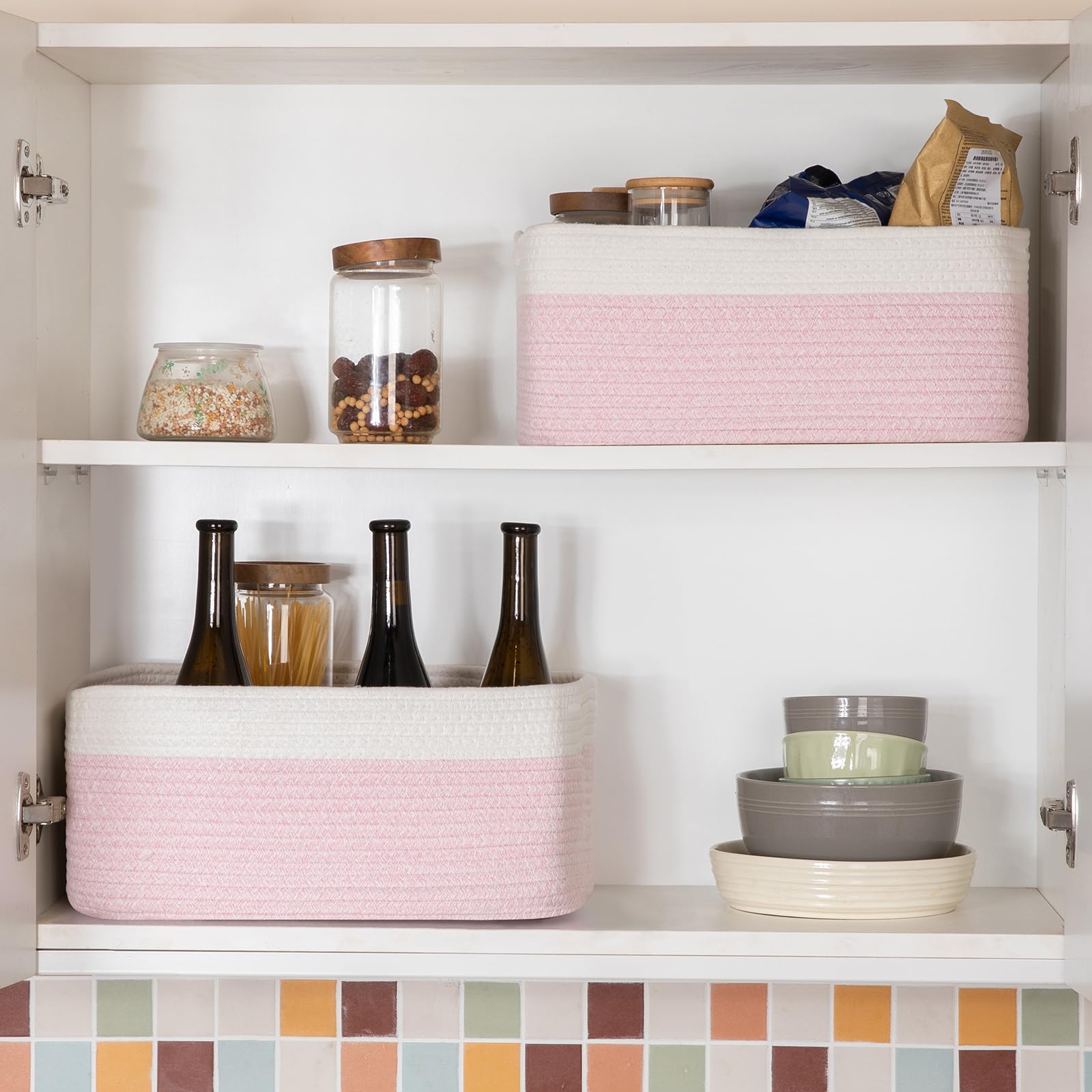 OIASKET storage basket for remote controls helps living spaces stay clutter-free.