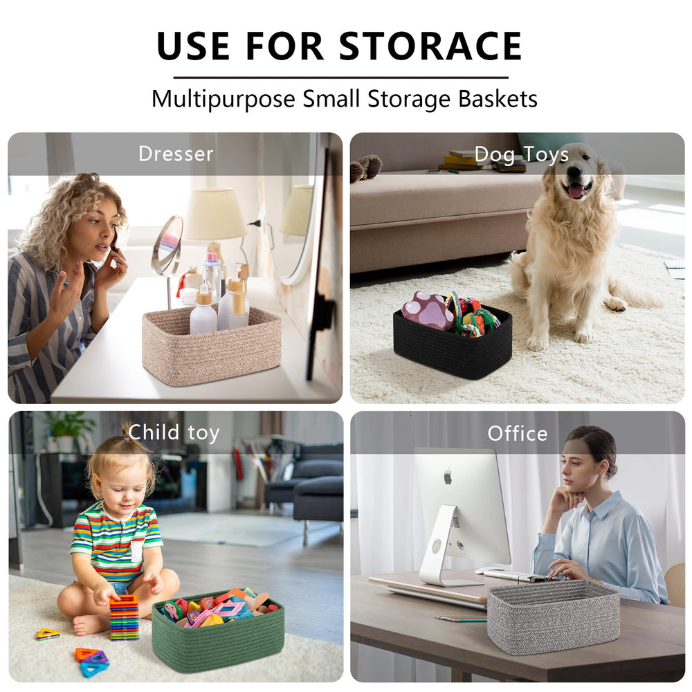 OIASKET storage basket set supports easy organization with soft rope texture.