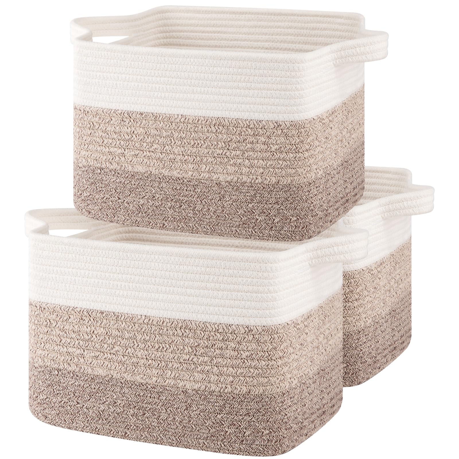 OIASKET Storage Baskets front view, compact decorative bins ideal for tidy nursery shelves.