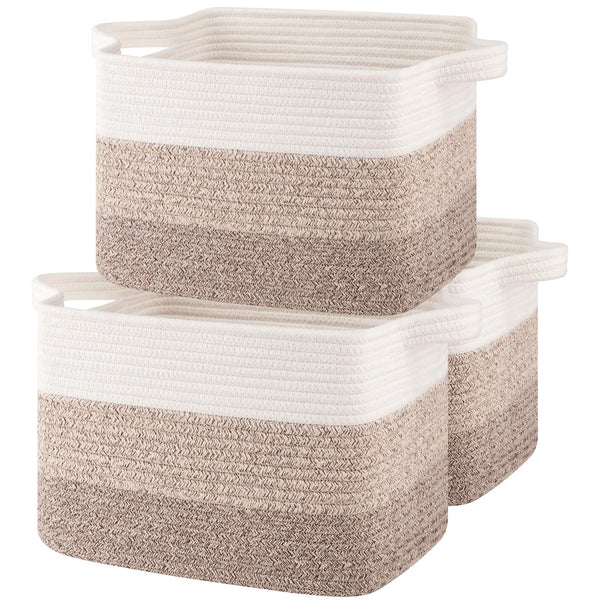 OIASKET Storage Baskets front view, compact decorative bins ideal for tidy nursery shelves.