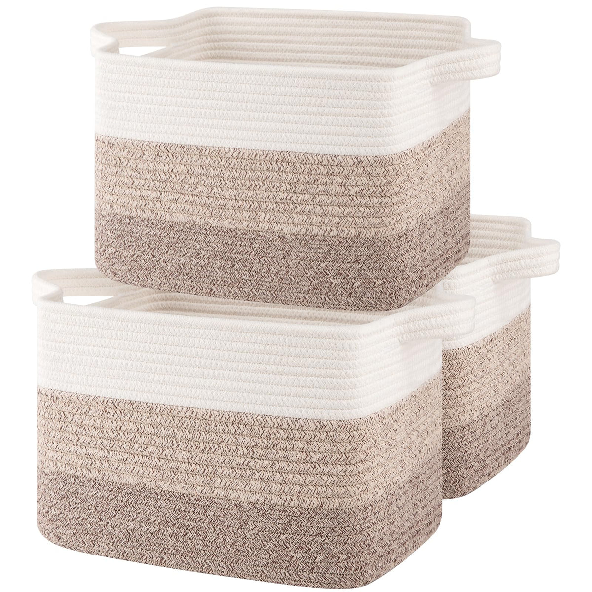 OIASKET Storage Baskets front view, compact decorative bins ideal for tidy nursery shelves.