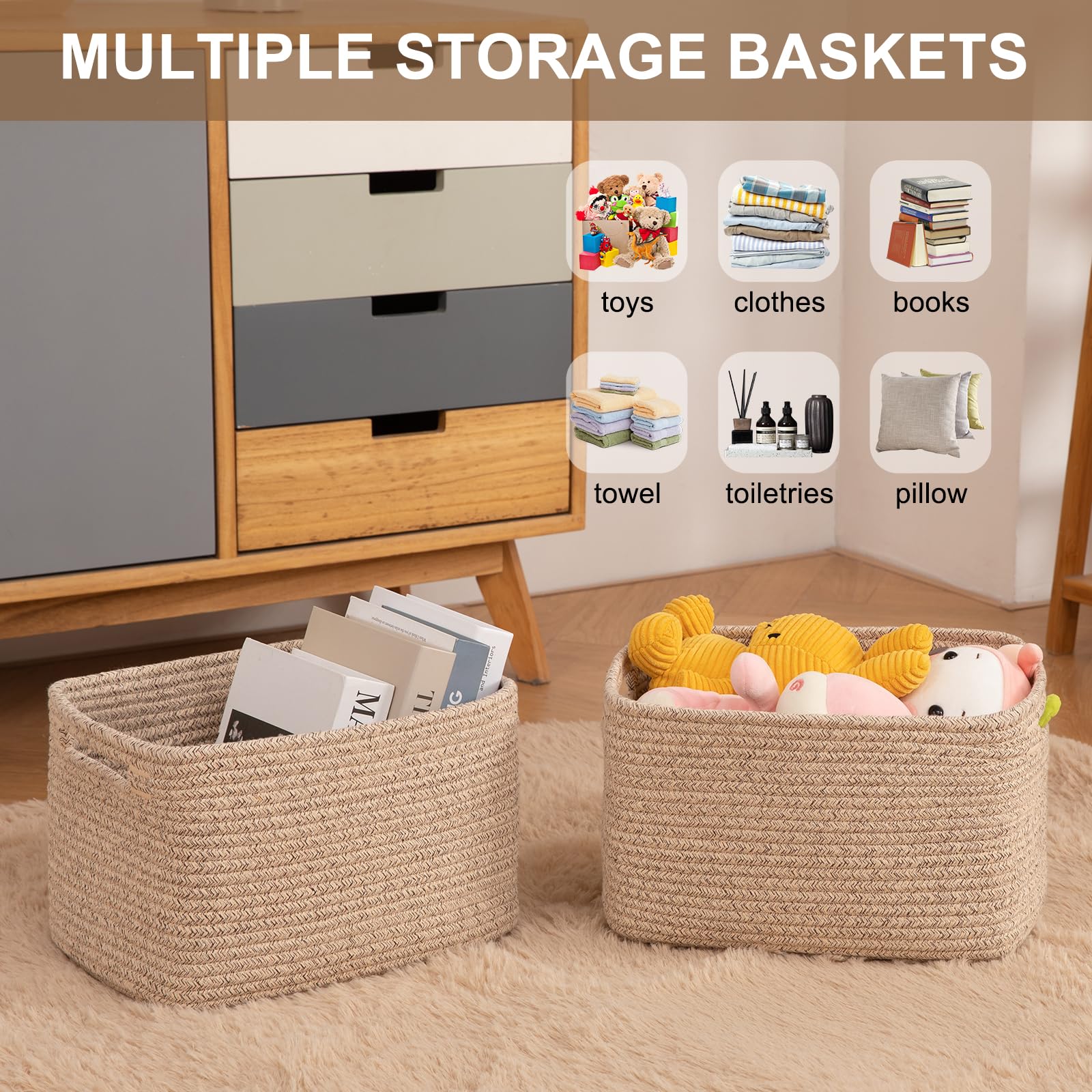 OIASKET towel storage basket in bathroom for towels and essentials