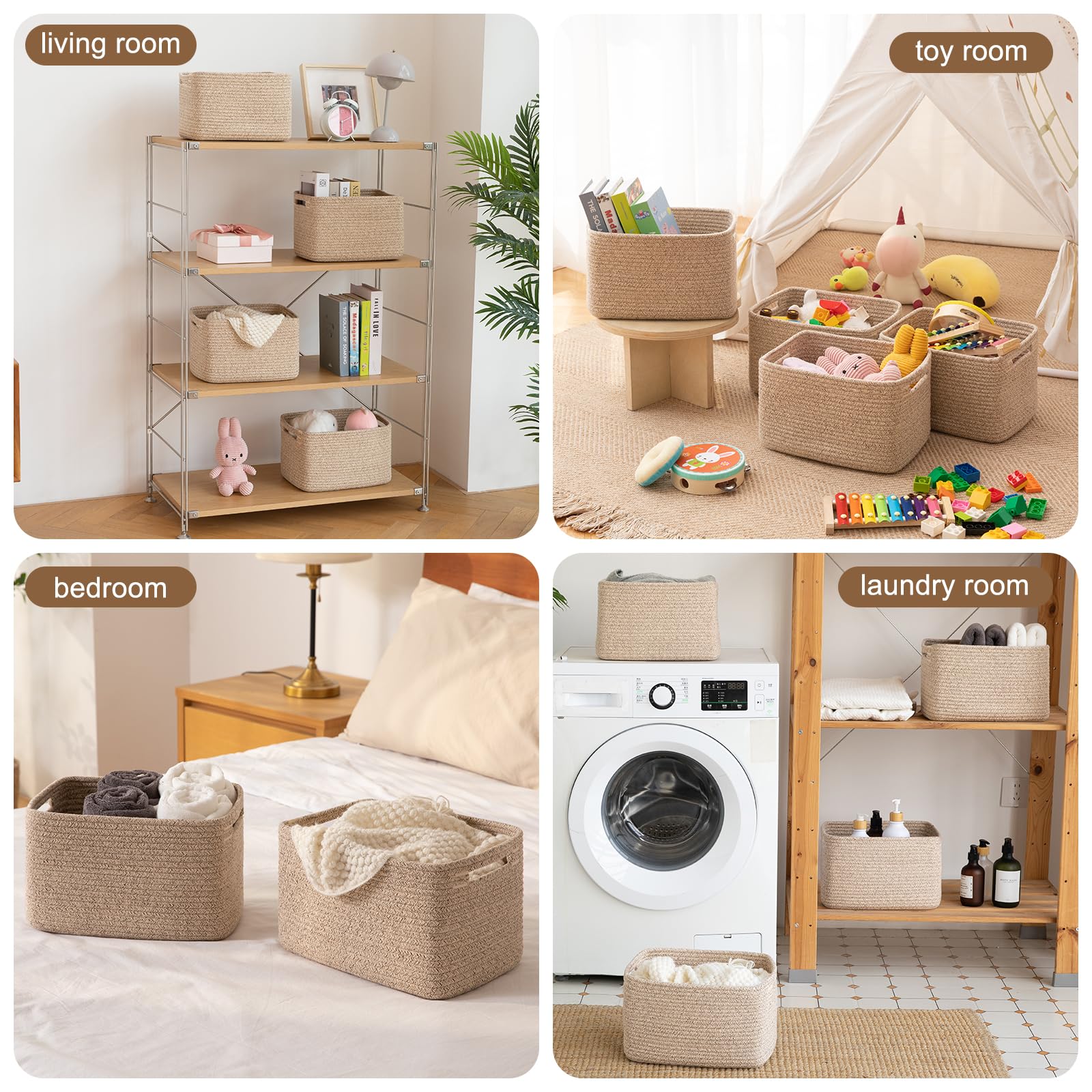 OIASKET toy storage bin with handles easy to move around