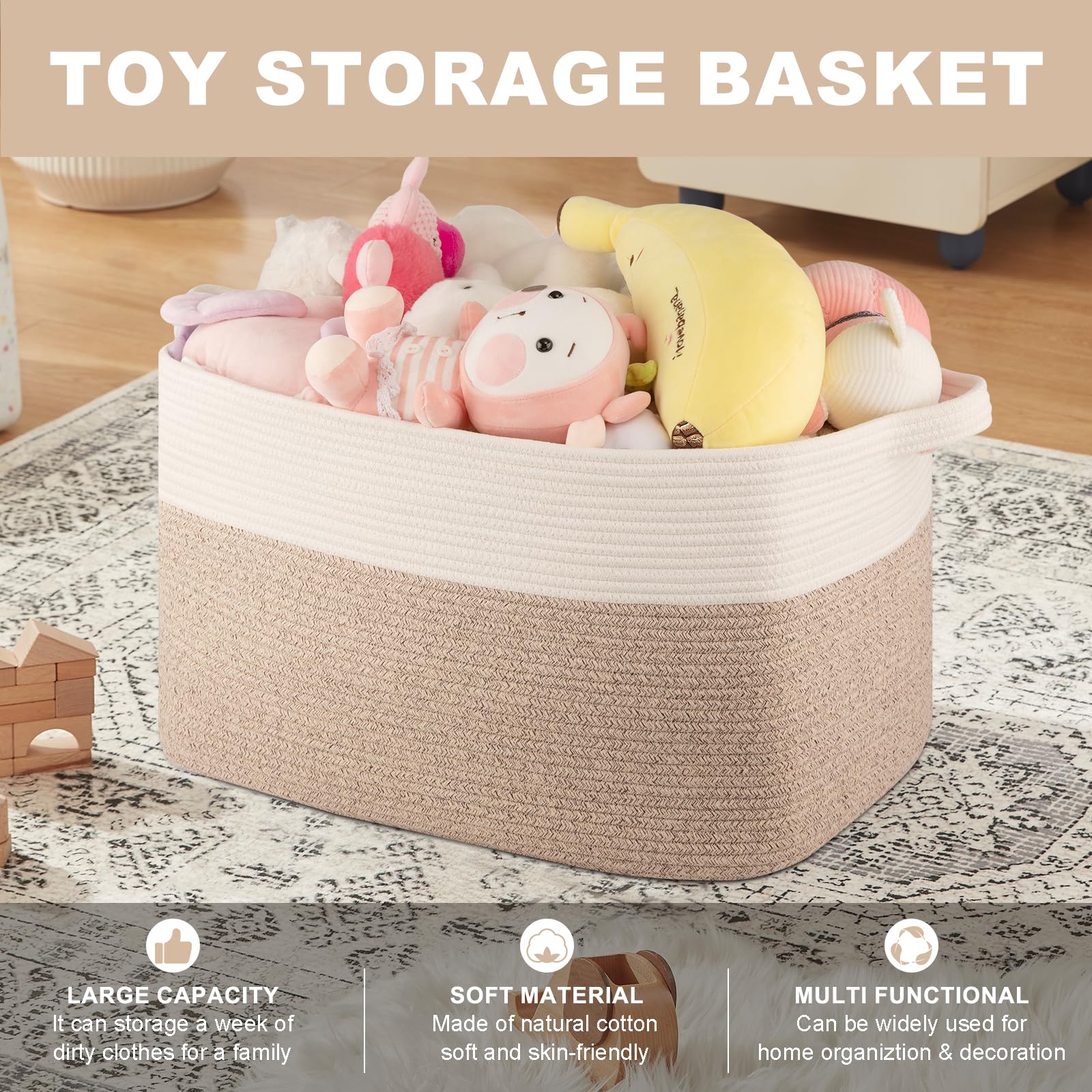 OIASKET two-handles basket is easy to move even when full.