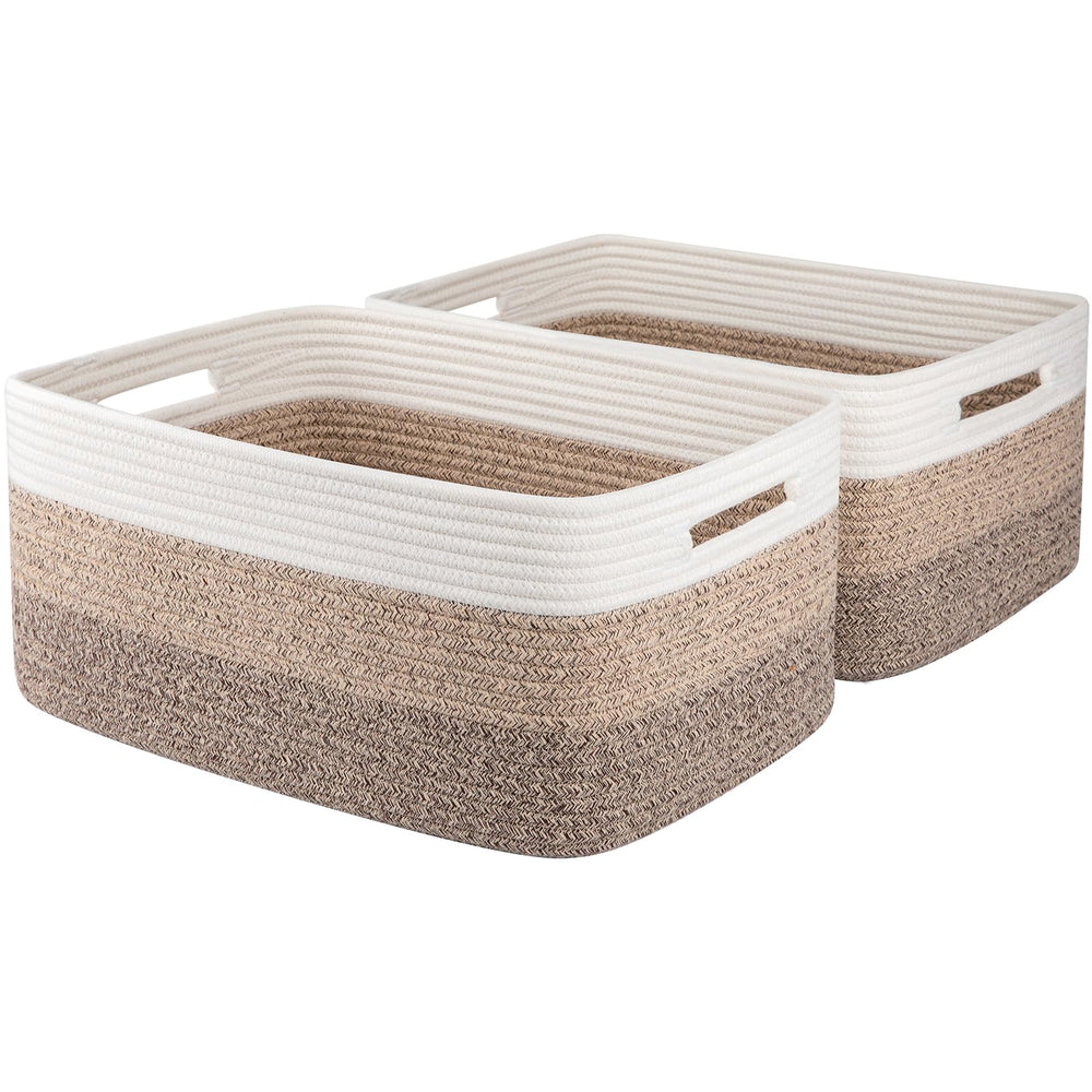 OIASKET two-pack on shelf highlighting organized storage with stylish gradient yellow