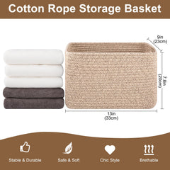 OIASKET woven cotton rope baskets with soft texture and sturdy structure