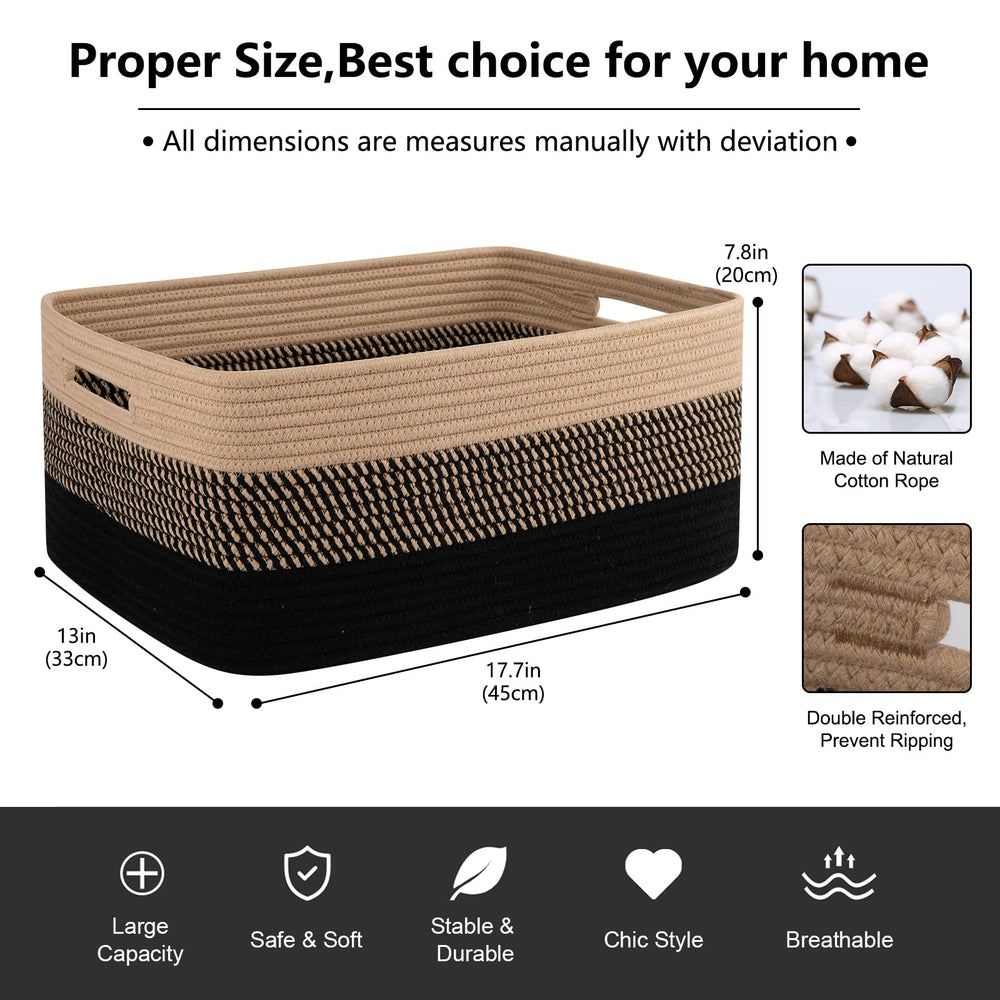 OIASKET woven rope basket with soft touch suitable for nursery essentials.