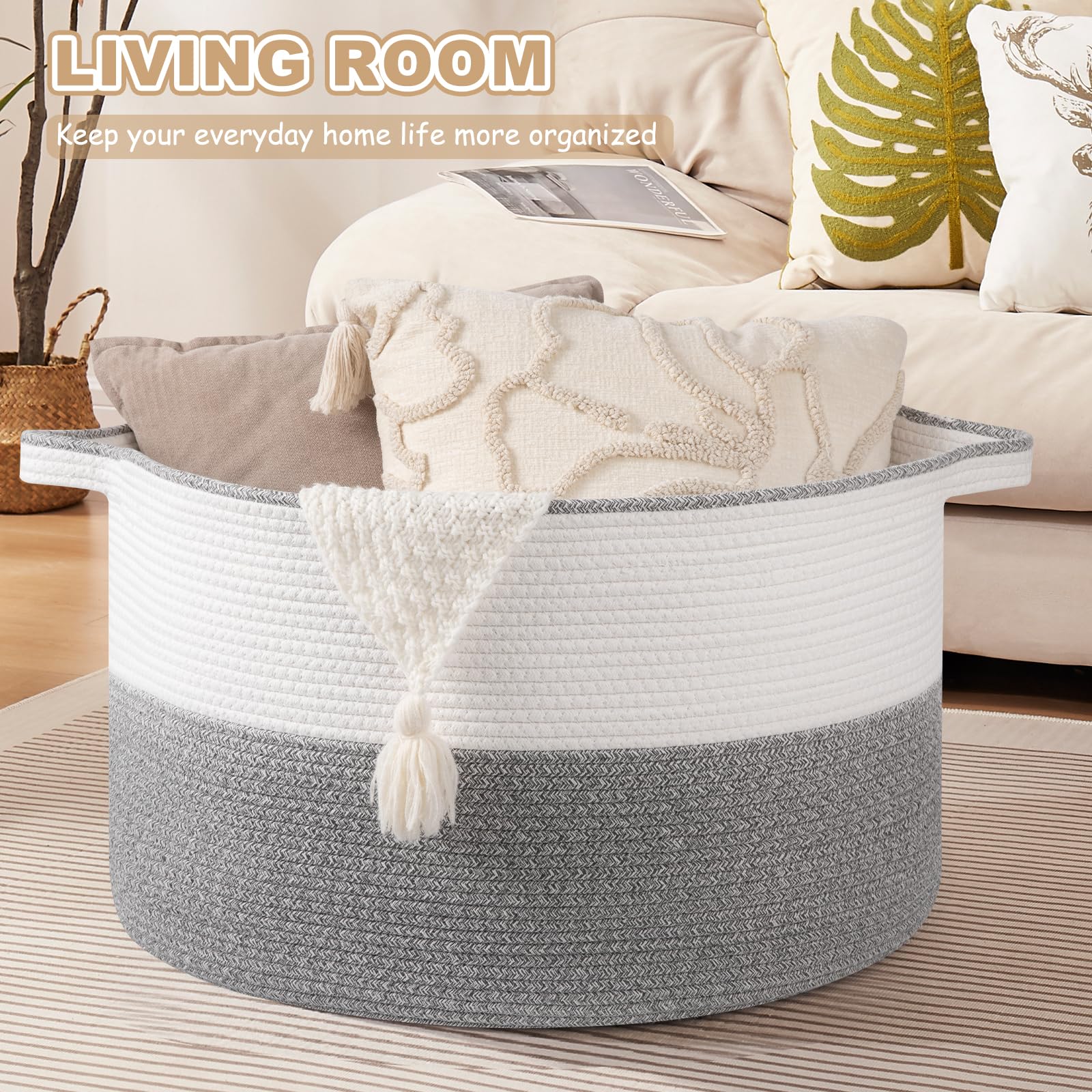 OIASKET woven storage basket for nursery keeps toys neatly organized.