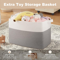 OIASKET XXXL blanket basket beside sofa for quick access to throws.
