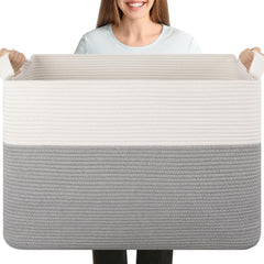 OIASKET XXXL blanket basket full setup for large storage in living room.