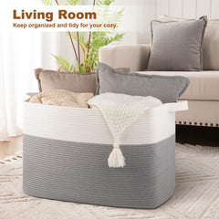 OIASKET XXXL blanket basket grey weave complements modern decor.