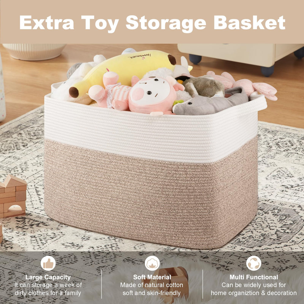 OIASKET XXXL blanket basket open-top design allows quick access to stored items