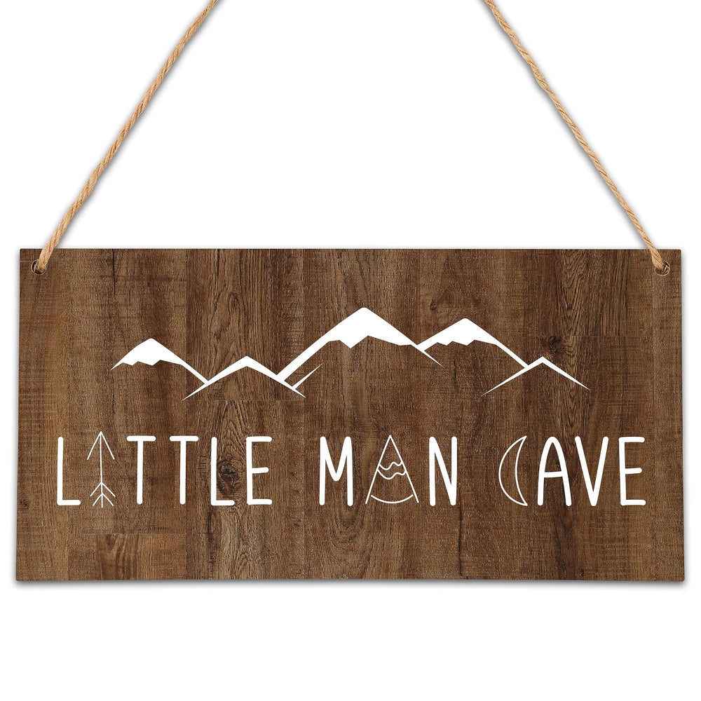 OICPYD Little Man Cave sign with rope, ideal nursery wall decor.