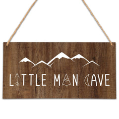 OICPYD Little Man Cave sign with rope, ideal nursery wall decor.