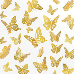 OIG Brands 48-piece 3D gold butterflies add subtle glamour to walls.