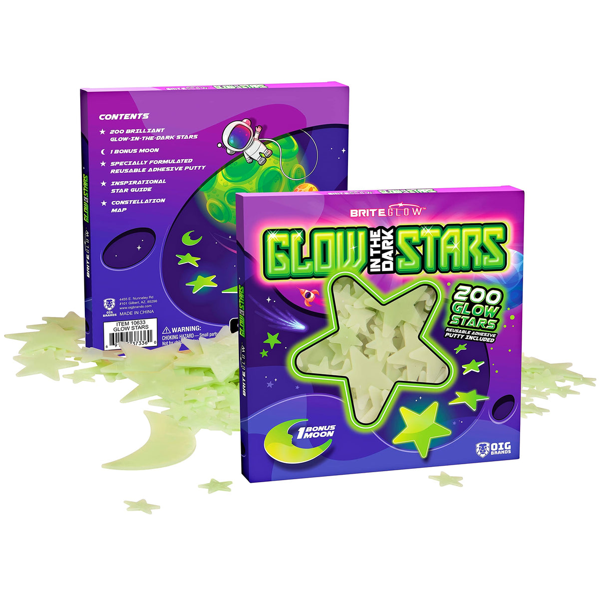 OIG Brands green glow stars on the ceiling create a magical night sky.