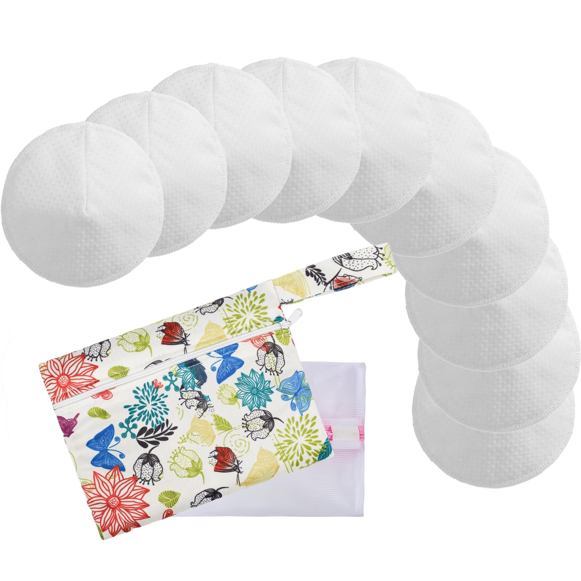 Oiikain nursing pads, 10-pack, close-up of 3-layer absorbent design for everyday leak protection.