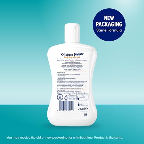 Oilatum Daily Junior Head To Toe Wash creamy texture shows a soap-free formula
