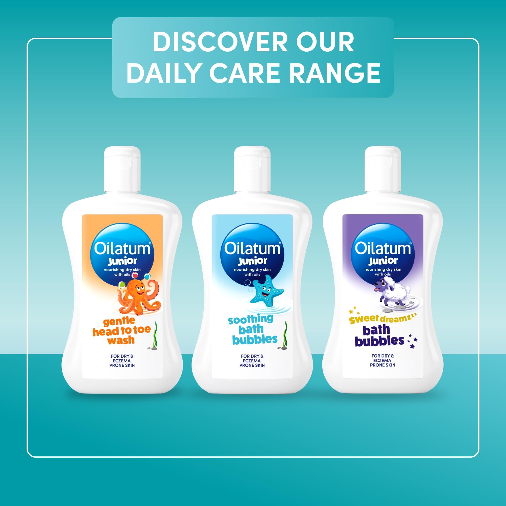 Oilatum Daily Junior Head To Toe Wash helps with daily dry-skin care for kids