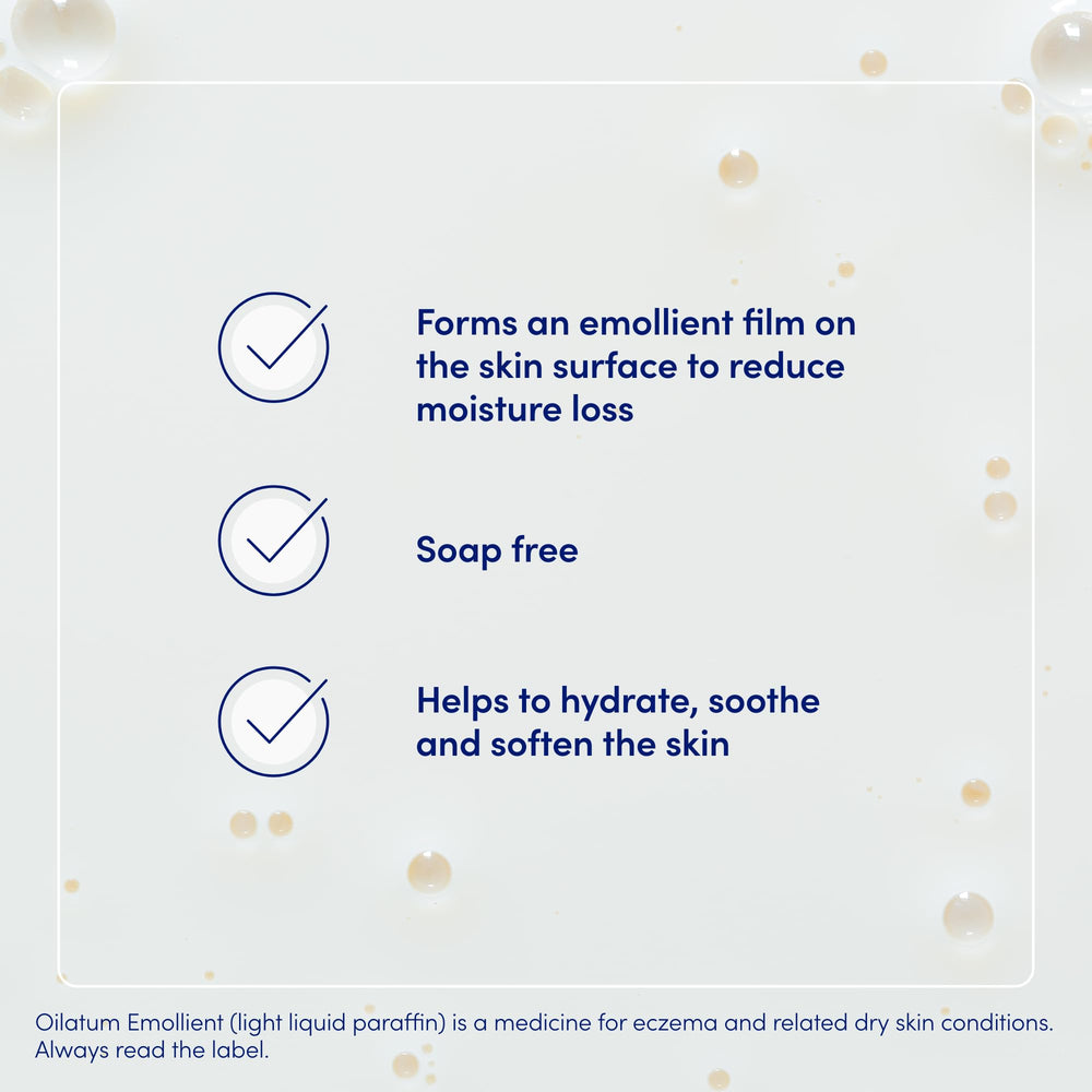 Oilatum Emollient 500ml ideal for bath-time dry skin care.