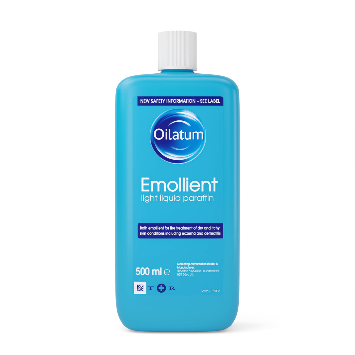 Oilatum Emollient 500ml bottle front to soothe dry eczema-prone skin.