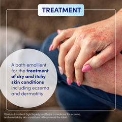 Oilatum Emollient 500ml being applied during skincare routine.