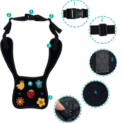 Oiloda seatbelt harness clip secures easy installation through headrests for quick travel changes