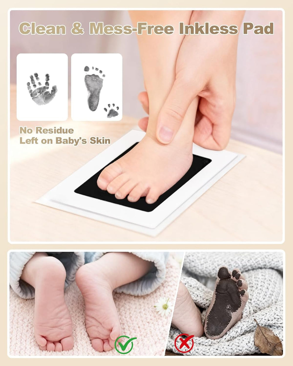 Oiomniv baby casting kit foot mold captures tiny footprints for lasting memories.