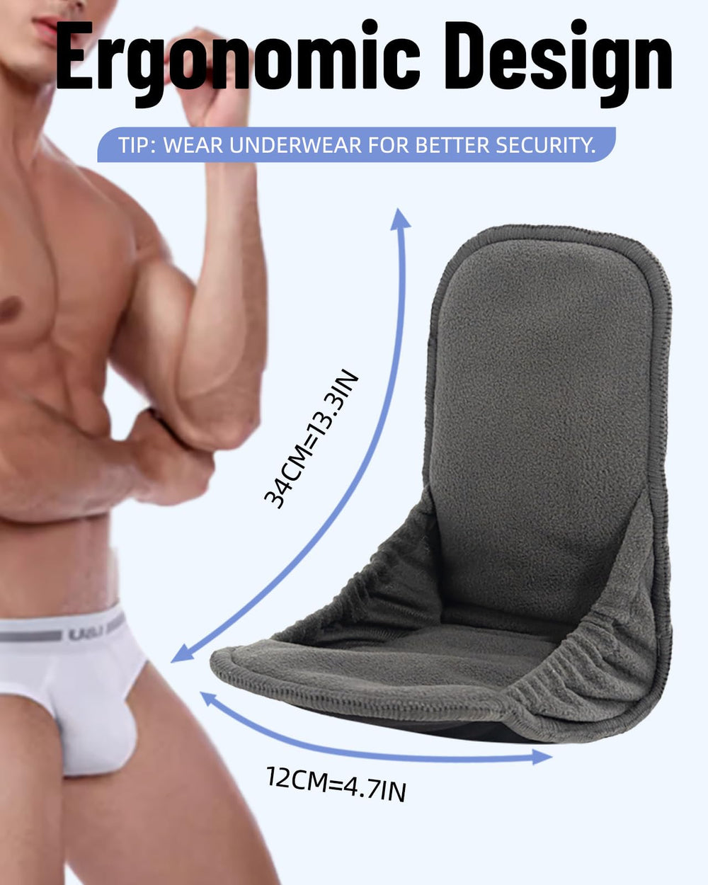 Oiomniv pad demonstrating slim discreet profile under clothing