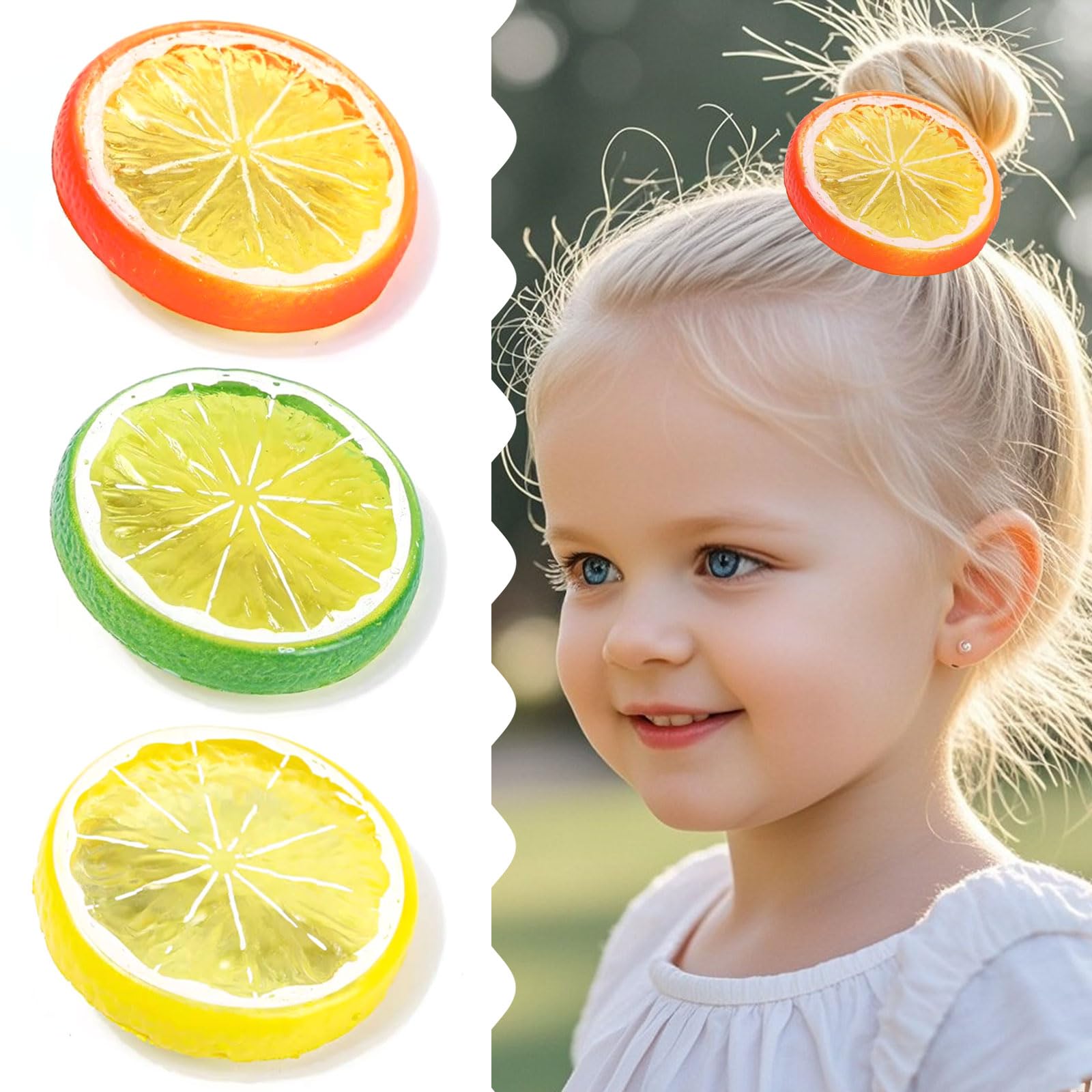 OIUUBBII lemon girls bow clip adds a bright non-slip touch for daily hair