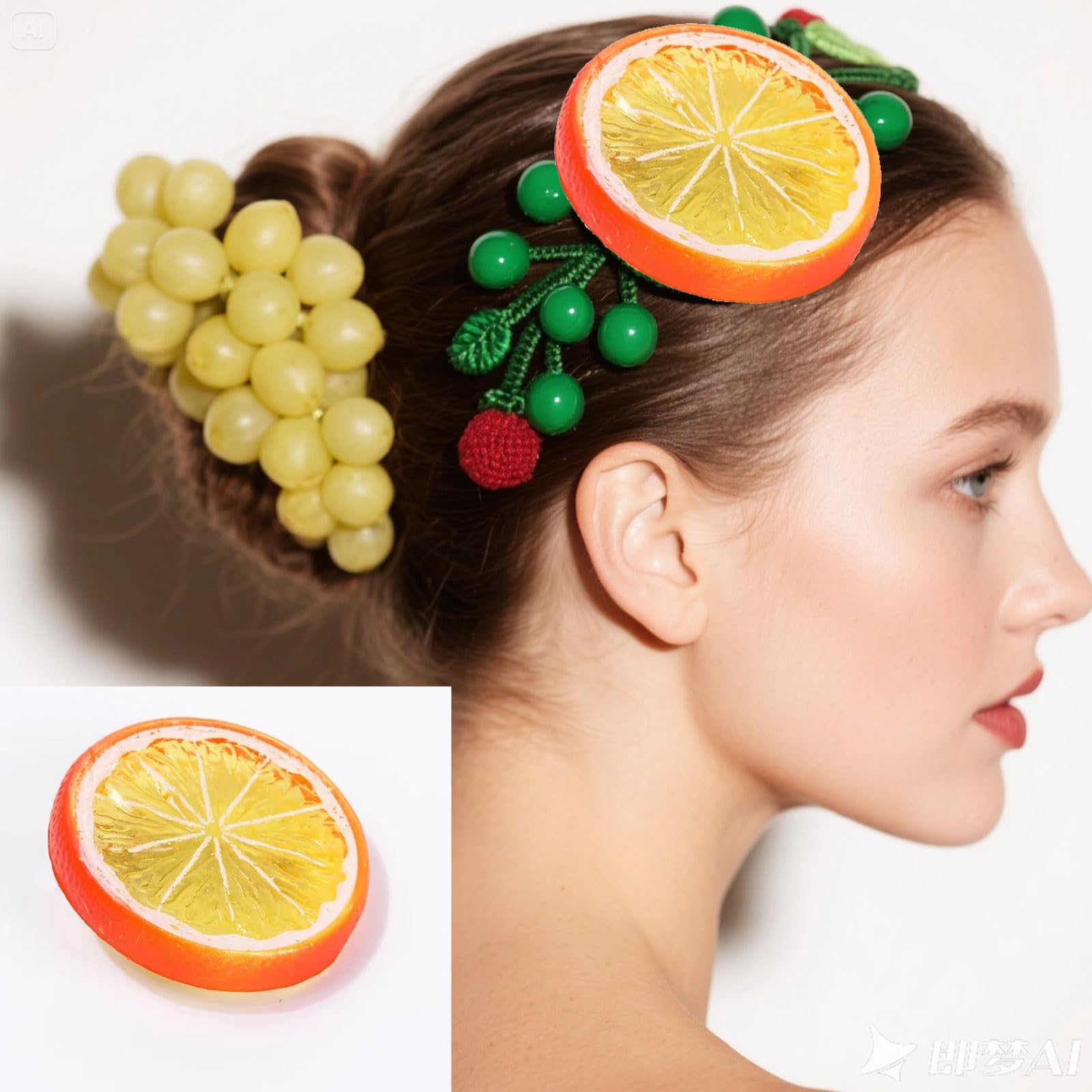 OIUUBBII summer fruity hair accessory lemon adds cheerful flair to any look