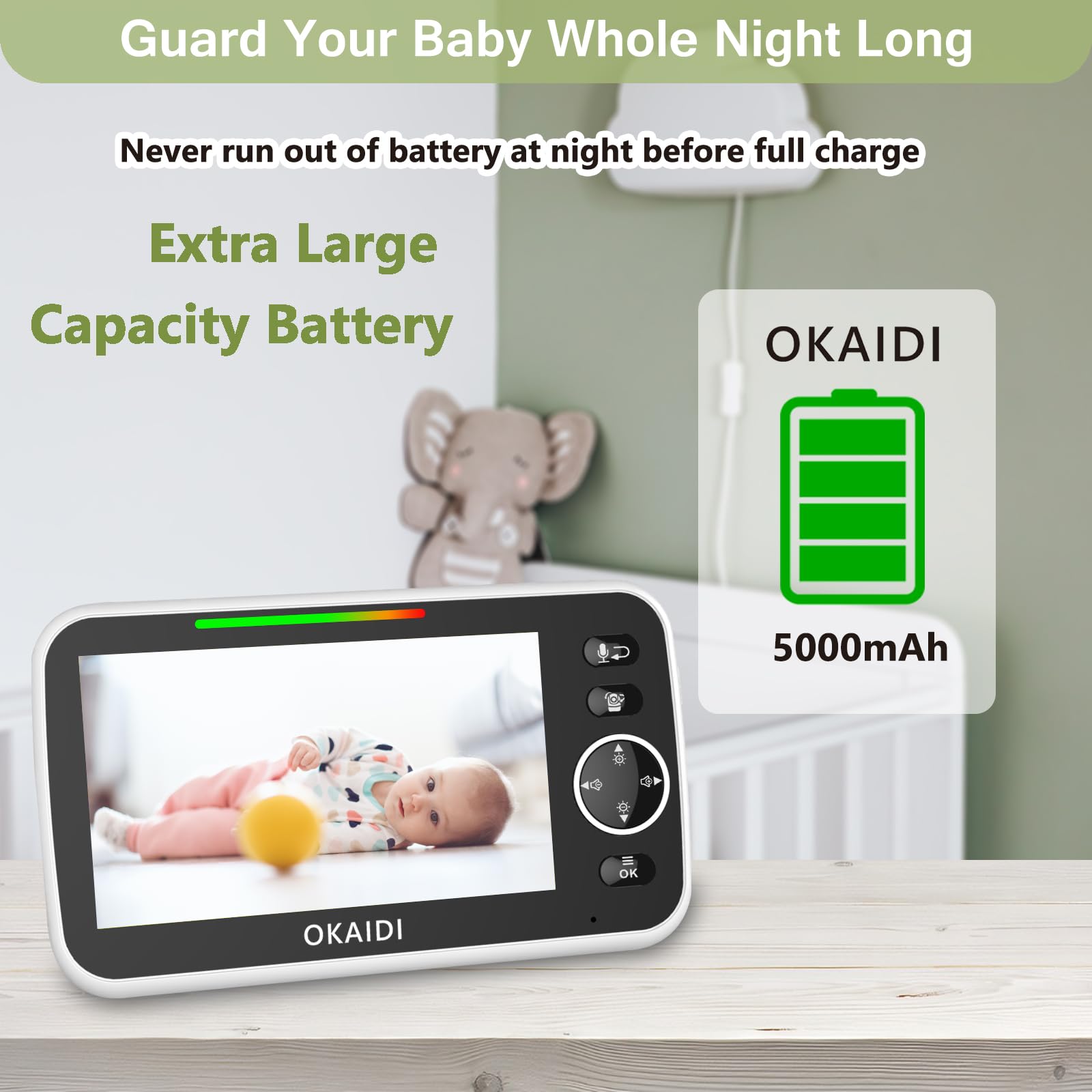 OKAIDI two-way talk enables quick reassurance and interaction from another room.
