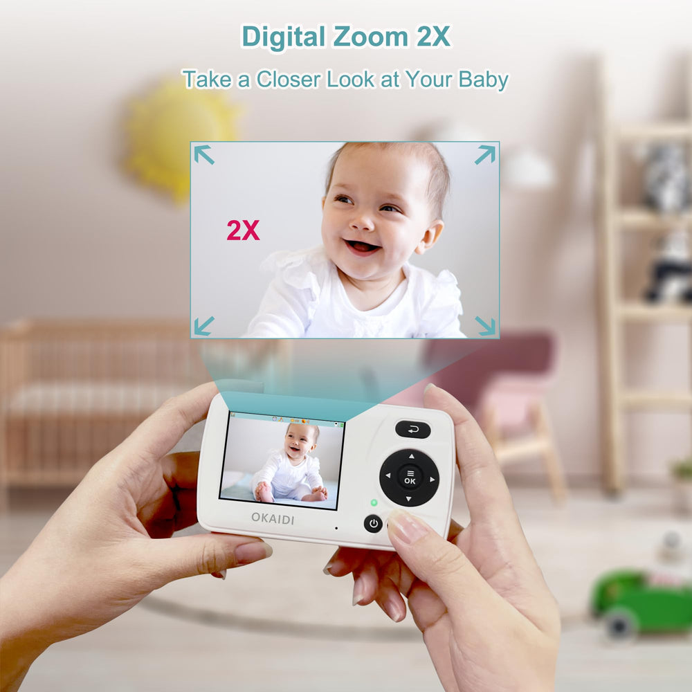OKAIDI Video Baby Monitor 1000ft range supports home coverage.