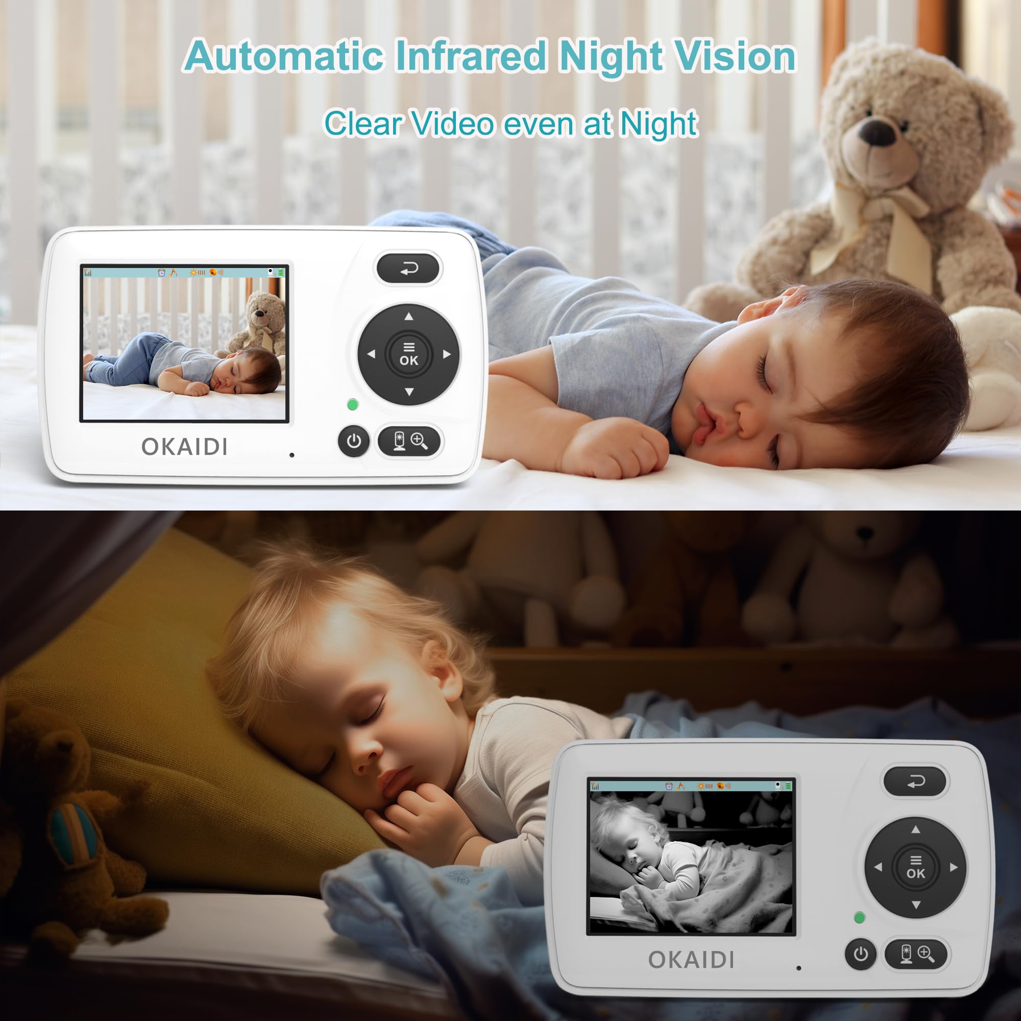 OKAIDI Video Baby Monitor no wifi app required for privacy.
