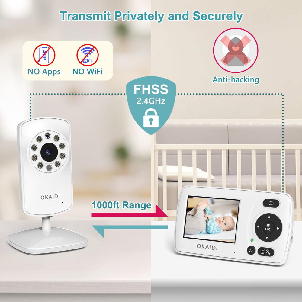 OKAIDI Video Baby Monitor portable travel case for on-the-go setup.